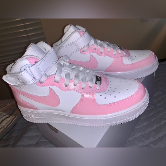 Custom Color Block Nike Mid Air Force Ones, hand painted DesignsByDaniXO - Picture 3 of 4